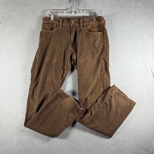 Levis 514 Straight Leg Corduroy Pants Mens 32x32 Brown Stretch 5-Pocket Trousers